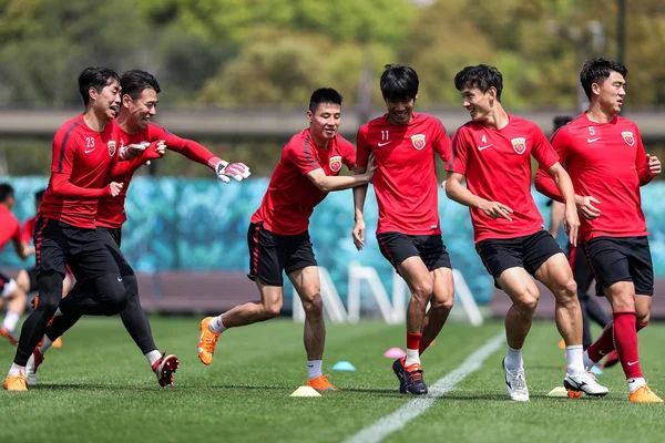 Spieler Des Chinesischen Sipg Nehmen Einer Trainingseinheit Vor Dem Spiel — Stockfoto