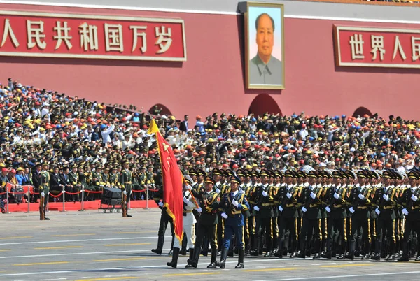 Guardias Honor Del Epl Ejército Popular Liberación China Marchan Más — Foto de Stock