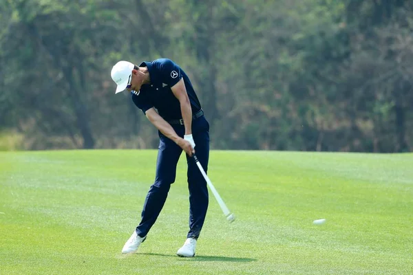 Haotong China Compete Primeira Rodada Torneio Golfe Volvo China Open — Fotografia de Stock