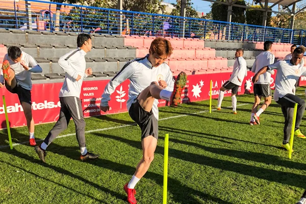 Spieler Von Chinas Beijing Renhe Teilnahme Wintertraining Vorfeld Der Super — Stockfoto