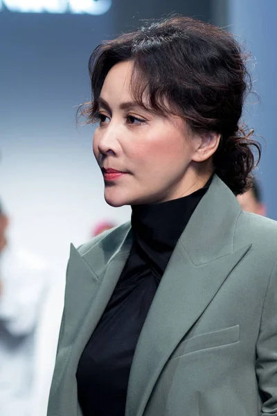 Actriz Hong Kong Carina Lau Representa Durante Semana Moda Shanghái — Foto de Stock