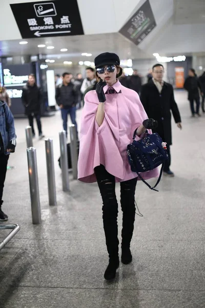 Modelo Actriz Taiwanesa Lin Chi Ling Representa Aeropuerto Internacional Shanghai —  Fotos de Stock