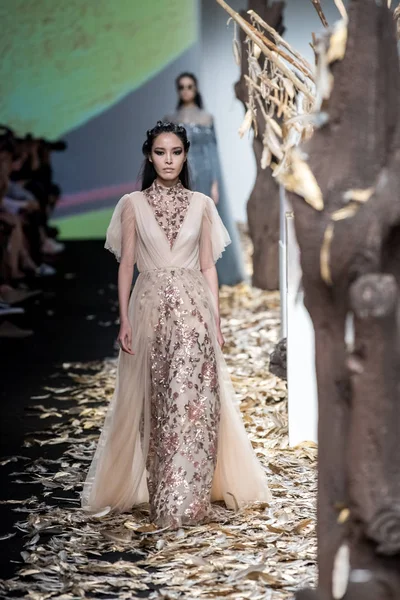 Model Displays New Creation Fashion Show Moiselle Shanghai Fashion Week — Stok fotoğraf