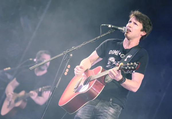 Cantante Inglés James Blunt Actúa Durante Concierto Shanghái China Abril — Foto de Stock