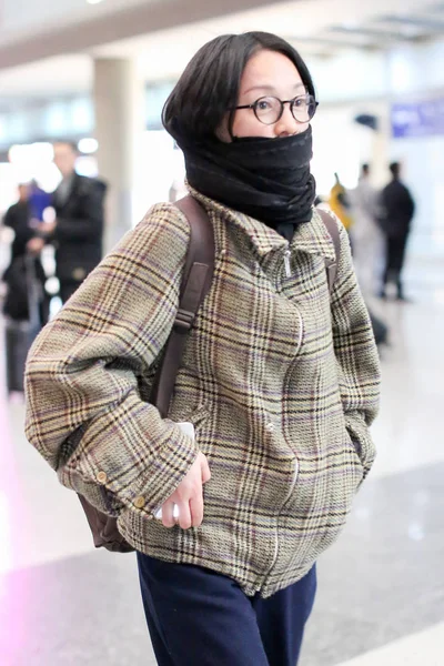 Chinese Actress Zhou Xun Pictured Beijing Capital International Airport Beijing — Stock Photo, Image