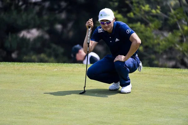 Haotong China Compete Primeira Rodada Torneio Golfe Volvo China Open — Fotografia de Stock