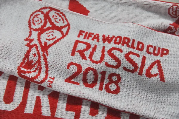 2018 Fifa 월드컵에 사용자 기념품의 스카프는 항저우 동쪽으로 중국의 2018에에서 — 스톡 사진
