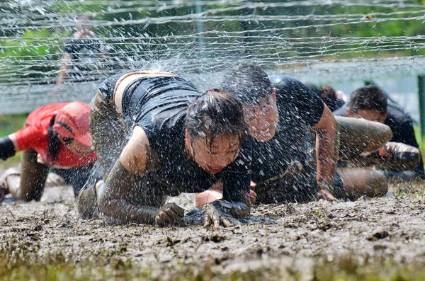 Účastníci Účastní 2018 Mudder Běh Překážková Dráha Olympijské Forest Park — Stock fotografie