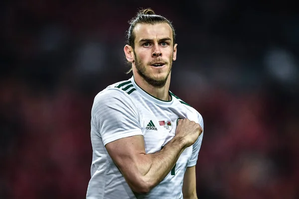 Gareth Bale Seleção Galesa Futebol Celebra Após Marcar Contra Seleção — Fotografia de Stock