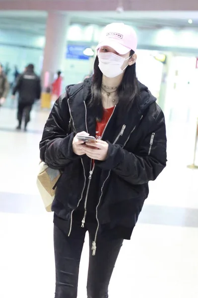 Modelo Chino Mengyao Más Conocido Como Ming Representa Aeropuerto Internacional — Foto de Stock