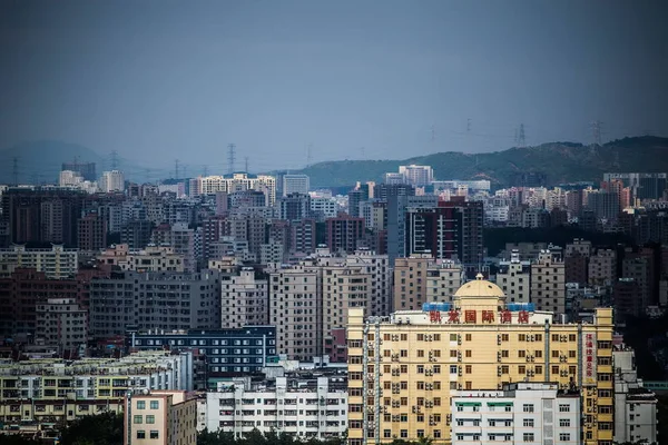 Vista Edifícios Residenciais Arranha Céus Distrito Longhua Cidade Shenzhen Província — Fotografia de Stock