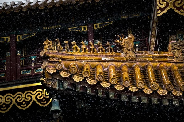 Widok Wewnątrz Yonghe Temple Znany Również Jako Yonghe Lamasery Świątyni — Zdjęcie stockowe