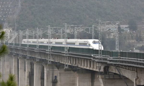 Chr Kína Nagysebességű Vasútvonal Golyó Vonat Fut Chongqing Guizhou Nagy — Stock Fotó