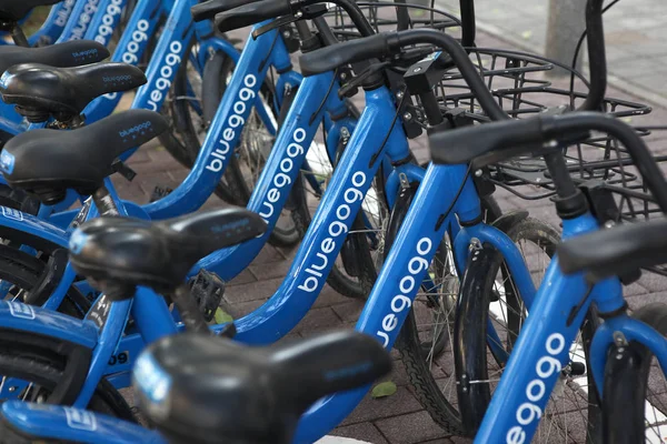 Bluegogo Compartió Bicicletas Del Servicio Chino Transporte Taxis Coches Compartidos — Foto de Stock