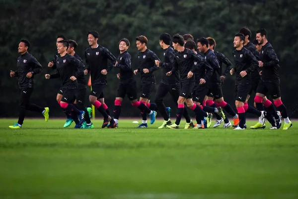 Gracze Japonii Cerezo Osaka Wziąć Udział Sesji Szkoleniowej Zanim Grupa — Zdjęcie stockowe