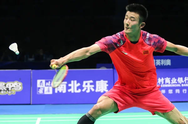 Chen Long Chine Retourne Tir Prannoy Inde Dans Leur Match — Photo