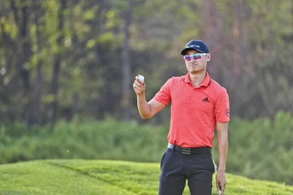 Haotong China Compete Segunda Rodada Torneio Golfe Volvo China Open — Fotografia de Stock