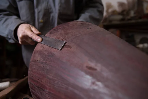 Artesão Chinês Zhaolin Poliu Pipa Instrumento Musical Chinês Quatro Cordas — Fotografia de Stock