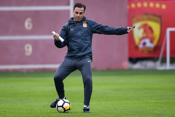 Trener Który Fabio Cannavaro Chiny Guangzhou Evergrande Taobao Bierze Udział — Zdjęcie stockowe