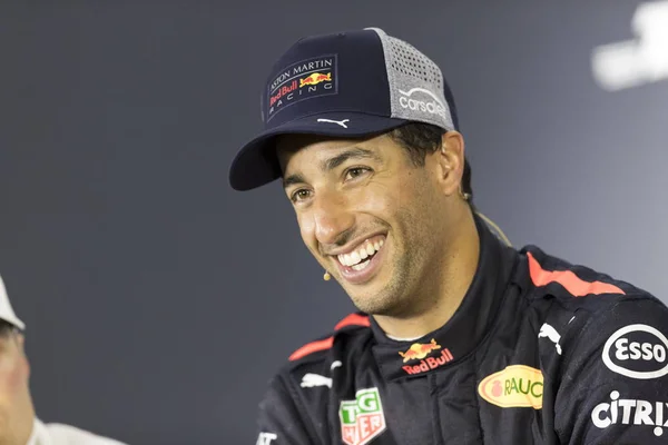 Pilota Australiano Daniel Ricciardo Della Red Bull Racing Reagisce Durante — Foto Stock