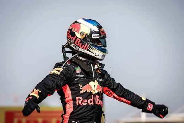 Pilota Australiano Daniel Ricciardo Della Red Bull Racing Festeggia Dopo — Foto Stock