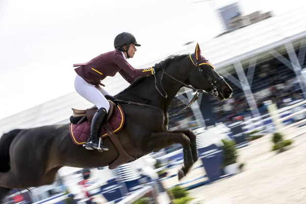 Equestre Compete 55M Gcl First Competition Clock Durante Grande Prêmio — Fotografia de Stock