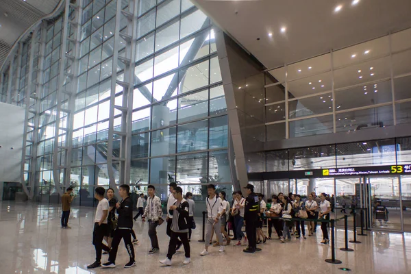 Vista Interna Del Terminal Dell Aeroporto Internazionale Guangzhou Baiyun Nella — Foto Stock