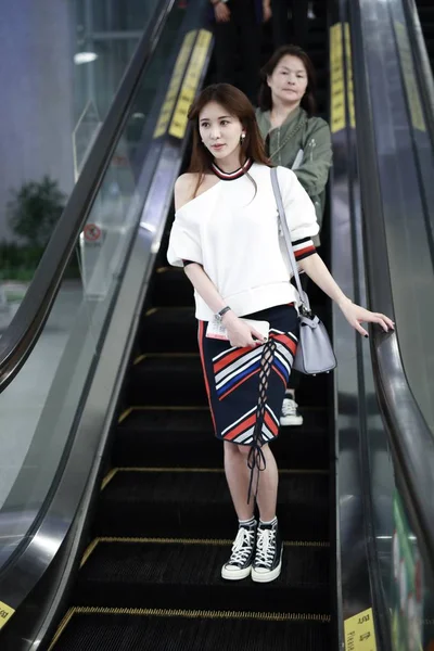 Modelo Actriz Taiwanesa Lin Chi Ling Representa Aeropuerto Internacional Shanghai — Foto de Stock