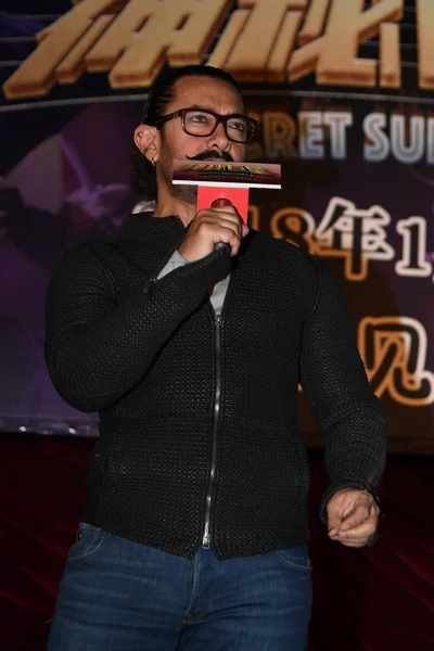 Acteur Indien Aamir Khan Assiste Road Show Pour Promouvoir Son — Photo