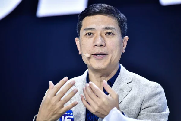 Robin Yanhong Yönetim Kurulu Başkanı Ceo Baidu Katılır 2018 Geekpark — Stok fotoğraf