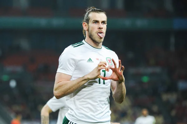 Gareth Bale Wales National Football Team Celebrates Scoring Chinese National — Stock Photo, Image