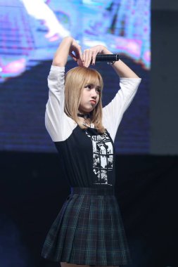 A member of South Korean girl group BLACKPINK attends a fan meeting in Seoul, South Korea, 17 May 2017.