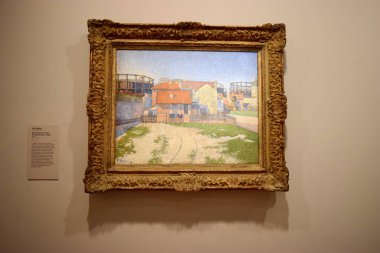 View of a painting by French impressionist painter Paul Signac on display during the NGV Triennial art exhibition at the National Gallery of Victoria art museum in Melbourne Victoria, Australia, 31 March 2018 clipart