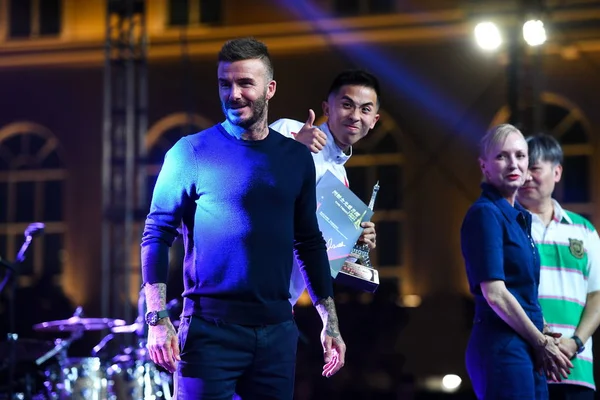 Estrela Futebol Inglês David Beckham Participa Evento Promocional Para Parisien — Fotografia de Stock