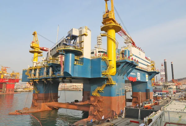 Navire Hébergement Semi Submersible Ssav Oos Tiradentes Accoste Quai Port — Photo