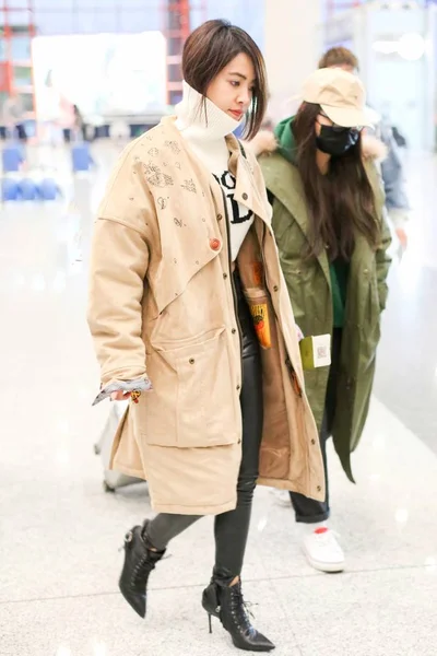 Taiwanese Singer Jolin Tsai Pictured Beijing Capital International Airport Beijing — Stock Photo, Image