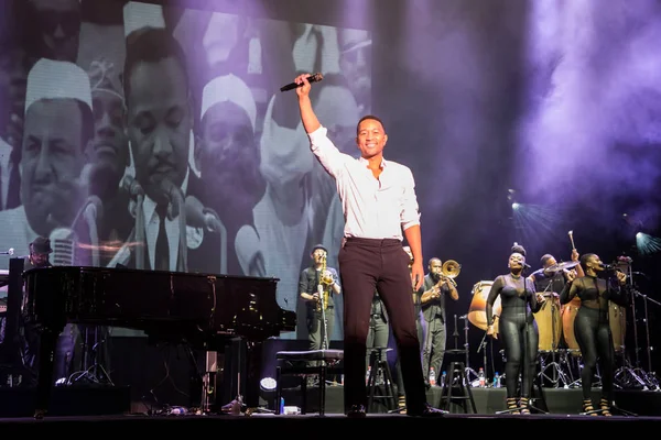 Amerikansk Sångare Låtskrivare Musiker Och Skådespelare John Legend Utför Vid — Stockfoto