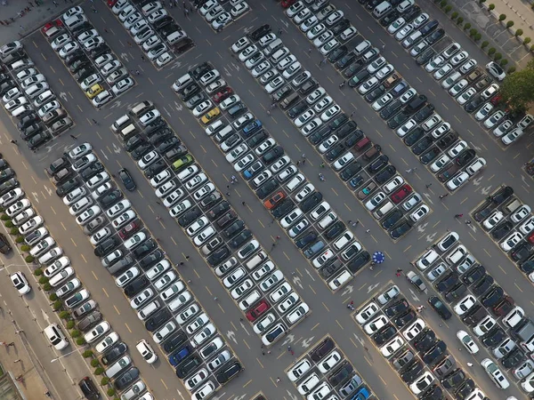 Veduta Aerea Dei Veicoli Parcheggiati Parcheggio Del Primo Ospedale Affiliato — Foto Stock