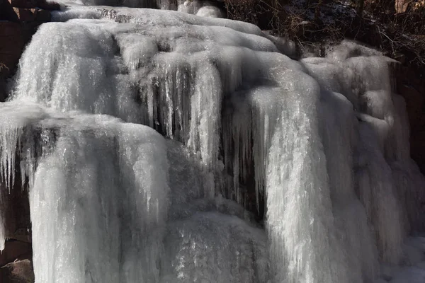 Vista Una Cascada Congelada Montaña Fuxi Ciudad Zhengzhou Provincia Central — Foto de Stock