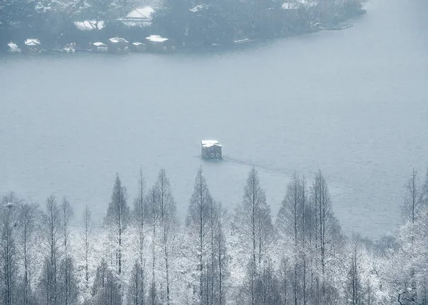 Landschap Van Besneeuwde West Lake Hangzhou Stad Oost China Provincie — Stockfoto