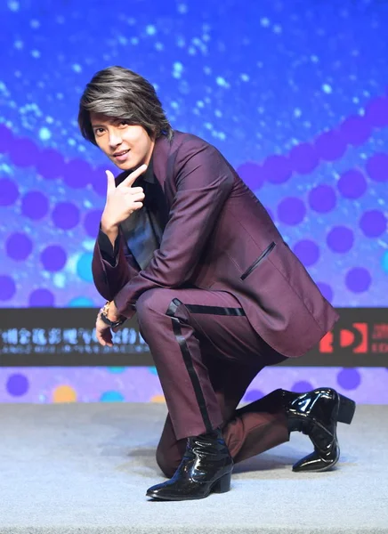 Японский Актёр Певец Томохиса Ямасита Известный Ямапи Пресс Конференции Нового — стоковое фото