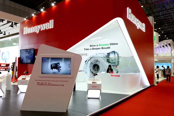 Nézd Stand Honeywell Kiállítás Ideje Alatt Shanghai Nemzetközi Automobil Ipari — Stock Fotó