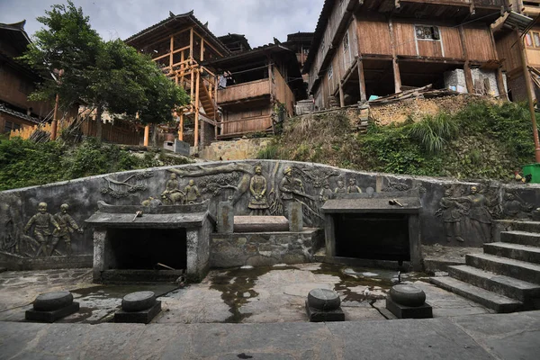 Blick Auf Die Magischen Brunnen Dorf Zhanli Stadt Gaozeng Kreis — Stockfoto