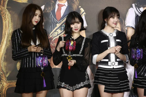 Membros Grupo Feminino Sul Coreano Gfriend Participam Uma Conferência Imprensa — Fotografia de Stock