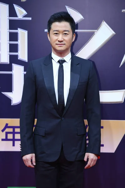 Actor Chino Jing Llega Alfombra Roja Para Ceremonia Entrega Los — Foto de Stock