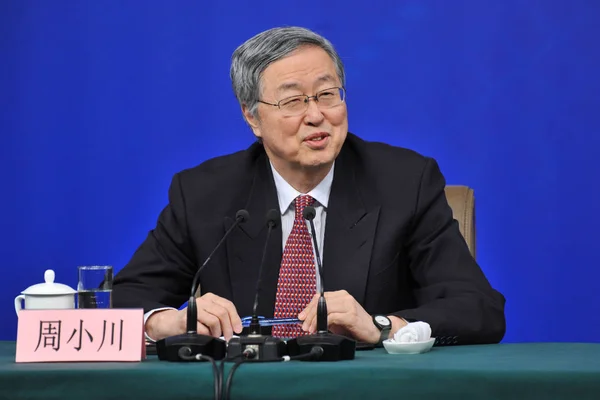 Zhou Xiaochuan Guvernör People Bank China Banken Kinas Centralbank Sköter — Stockfoto