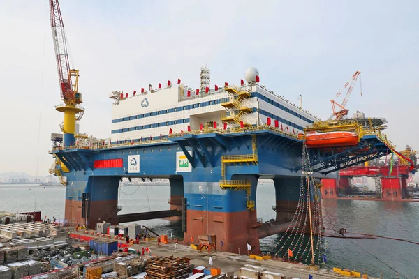 Buque Alojamiento Semisumergible Ssav Oos Tiradentes Atracaderos Muelle Puerto Antes —  Fotos de Stock