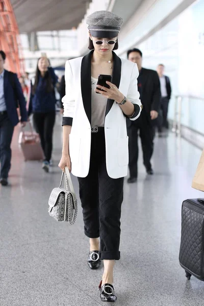 Cantante Actriz China Victoria Song Song Qian Representa Aeropuerto Internacional —  Fotos de Stock