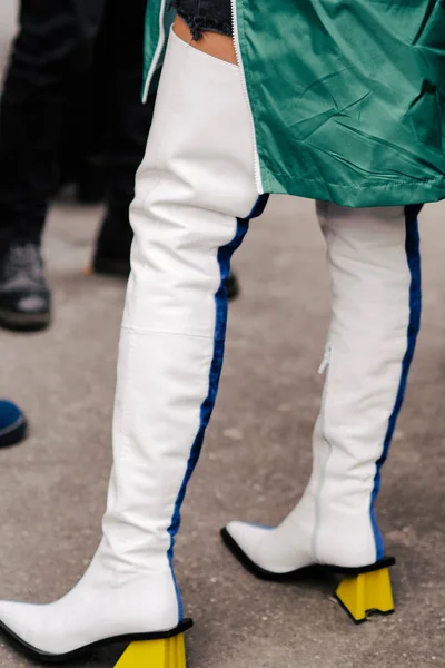 Trendy Pedestrian Walks Street Paris Fashion Week Fall Winter 2018 — Stock Photo, Image