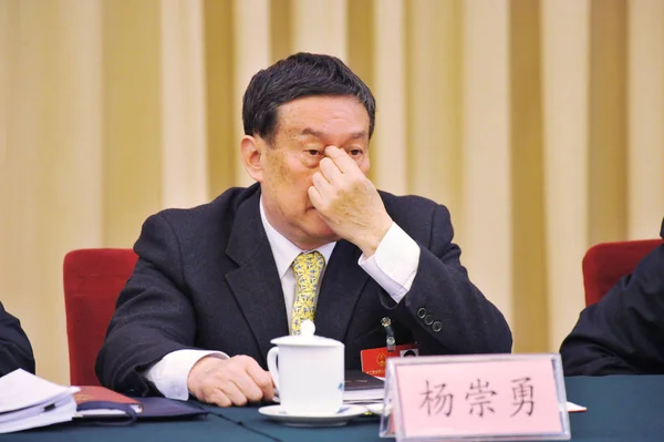 Chongyong 河北省人民会議副議長 2016 全国人民代表大会 Npc 中国での 番目のセッション中に政府活動報告 総会に出席します — ストック写真